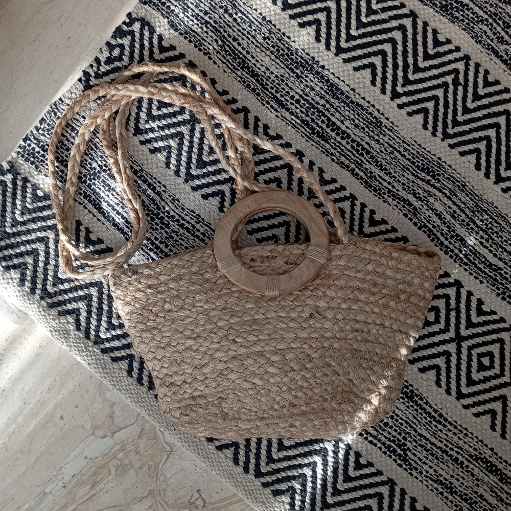 Midi Natural Jute Bag - Picture 4 of 8